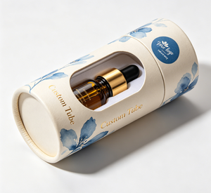 Custom Gold <b>Foil</b> Logo Round Paper Tube, High-End Cosmetic Perfume Packaging, White Cardboard Cylinder Box with Visual <b>Window</b> - Product Image 5