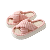 Chaussons d'intérieur japonais en peluche pour femme, printemps-automne, vente en gros, unisexe, en EVA, à semelle épaisse, antidérapants, chauds, avec doublure en fausse fourrure