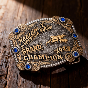 공장 맞춤형 금속 웨스턴 스타일 내구성 있는 금속 이니셜 벨트 버클 여성용 청록색 벨트 버클 - Product Image 2