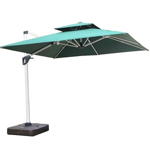 Parasol d'extérieur en alliage d'aluminium à ouverture par poulie, modèle <span class=keywords><strong>Venise</strong></span>, rayon de 1,5 m, inclinaison rotative, grand modèle pour cour de villa - Product Image 1