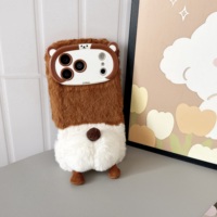 Coques de protection en peluche douce et chaude 3D mignonnes de luxe pour iPhone 11 12 13 14 15 16 17 18