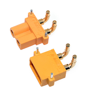 XT30 Amass连接器30A右90度角2针安装XT30PW金香蕉子弹连接器，用于钢筋混凝土脂肪电池印刷电路板 - Product Image 1