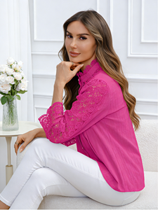 Chemise en coton tricoté vintage de luxe printemps/été 2026 pour femmes à manches longues - Vêtement de soirée Origine Géorgie - Product Image 6