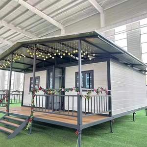 Prefab granny บ้านโมดูลาร์ตู้คอนเทนเนอร์ขยายได้20 40ft แนวแผงโลหะแบนแกะสลักขนาดเล็กรองรับการปรับแต่งได้1 2 3ห้อง - Product Image 1