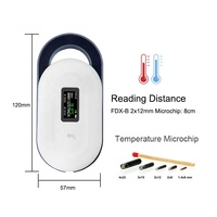 Lector de microchip térmico para animales, dispositivo lector RFID FDXB de 134,2 kHz, escáner de temperatura de chip para mascotas FDXB para perro, caballo, ganado, etiqueta de pozo