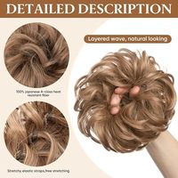 Chignon synthétique élastique pour femme, extension de cheveux bouclés ou lisses, postiche queue de cheval avec attache en élastique