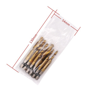 Hss6542 Metric tap khoan bit Titan mạ Vít Máy hợp chất M3 M4 M5 M6 M8 M10 dụng cụ cầm tay Hex Shank vít chủ đề tap bit - Product Image 6