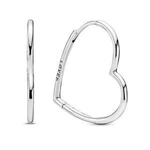 Pendientes de aro grandes S925 con logotipo Original para mujer, diseño de corazón de amor de alta calidad para boda, cumpleaños y fiesta, piedra de circón - Product Image 1