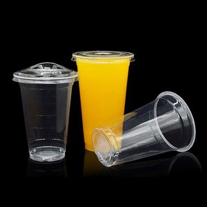 Gobelets en plastique transparent à paroi simple avec logo personnalisé, 12 oz, 16 oz, 24 oz, PP à emporter pour les smoothies et le café froid - Product Image 1