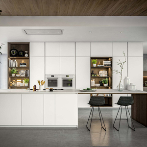 Apartamento de alquiler casa estilo Europa Matt lacado blanco pequeño gabinetes de cocina - Product Image 1
