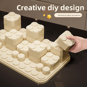 Bán buôn lớn trong suốt nhựa mù hộp hiển thị đứng trẻ em Đồ chơi tổ chức <span class=keywords><strong>DIY</strong></span> khối ba hộp cho bé của tổ chức - Product Image 5