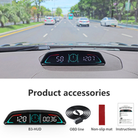 B3 Car HUD OBD2 Head up Display Nuevo tipo Velocímetro con velocidad del vehículo, RPM del motor, temperatura del agua, consumo de combustible, reloj