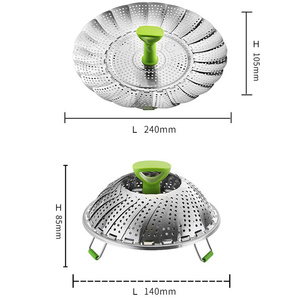 Cesta Vaporera Plegable <span class=keywords><strong>de</strong></span> Acero Inoxidable para Verduras, Pescado y Mariscos, Expandible, Compatible con <span class=keywords><strong>Ollas</strong></span> <span class=keywords><strong>de</strong></span> Varios Tamaños - Product Image 5