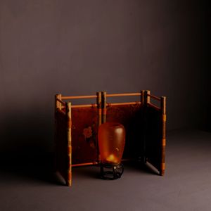 Meilu Bamboo Folding Screen 3 Panels Traditional Chinese Tea Room Divider Woven Decorative Partition Table Ornament - Product Image 2