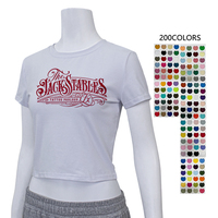 À la mode personnalisé à manches courtes 100% coton haut court Femme en gros col rond Y2k haut court dames t-shirt