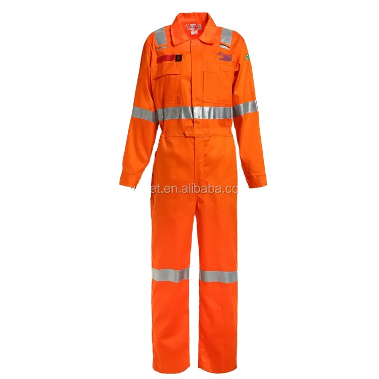 Flame retardant work clothes orange customizable with reflective work clothes