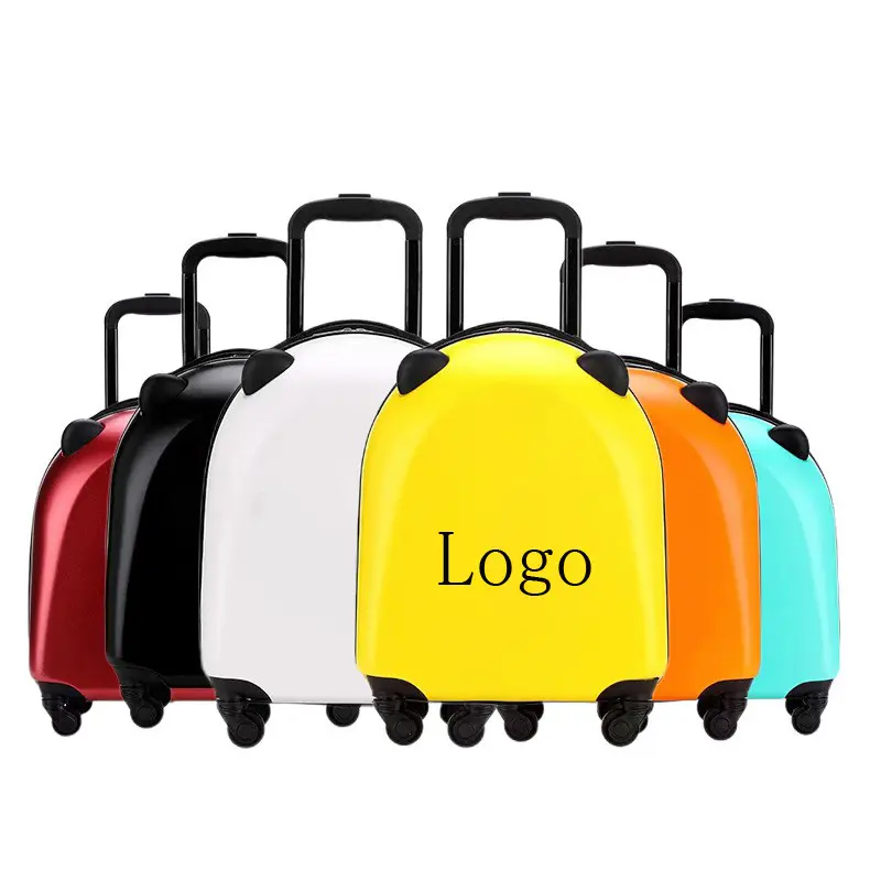 Custom logo 3D children's trolley school bag wheels kids cartoon travel suitcase bag student luggage car trolley bag