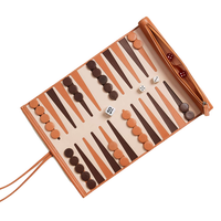 Ensemble de jeu de backgammon enroulable en cuir PU souple et portable personnalisé nouveau et intelligent de voyage