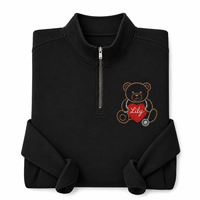 Sweat-shirt personnalisé à col zippé brodé Ourson Infirmière avec Nom Personnalisé RN NICU Pédiatrique Stéthoscope Cœur Cadeau Infirmier