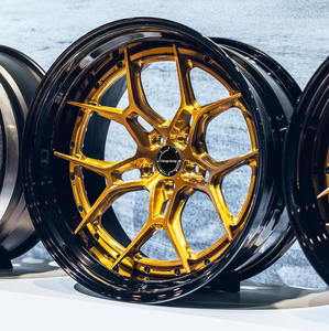 صحن عميق طلاء ذهبي قطعتان <span class=keywords><strong>3</strong></span> قطع 5X112 5x15-24 بوصة سبائك الألومنيوم الكروم مزورة لعجلة BMW porsche - Product Image 1