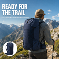 Sac à dos de randonnée léger multi-compartiments en nylon Ripstop 45L avec fermeture Roll Top