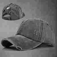 Gorra de Béisbol con Cola de Caballo y Logotipo Personalizado, Gorras Ajustables de Algodón Lavado, Gorras Trucker Estilo Dad Desgastadas, Regalos
