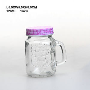 Pot en verre Mason de 4,5 oz avec poignée, idéal <span class=keywords><strong>pour</strong></span> les bougies – Vente chaude - Product Image 3