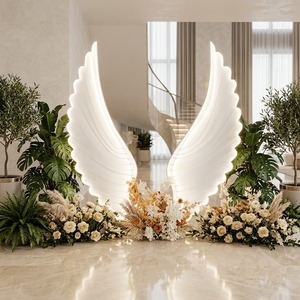Wedding <strong>Stage</strong> <strong>Props</strong> Luminous Led Decorative Lights Floor Aisle Angel Wings Lights for Wedding Backdrop Decoration - Product Image 1