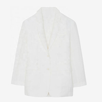 Costume en lin pour femmes OEM, blazer à double boutonnage avec pantalon, costumes d'affaires pour femmes, blazer en lin surdimensionné