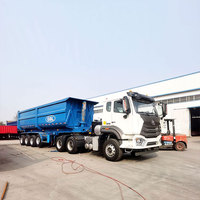 Semi-remorque à benne basculante arrière à 3 essieux de 40 à 100 tonnes, capacité de chargement en acier, camion à benne basculante, remorque à vendre