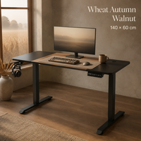 Bureau électrique réglable en hauteur AOR avec surface en bois, en MDF, pour bureau à domicile, avec cadre métallique durable, vente en gros usine