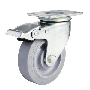 Roue pivotante industrielle en TPR de haute qualité 3/3,5/4/5 pouces avec frein de blocage total en métal, roulement à billes personnalisable OEM - Product Image 1