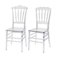 Chaise de mariage Chiavari en résine acrylique transparente de luxe pour événements, hôtels, banquets, fêtes, restaurants, salles à manger