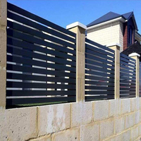 Ensembles de portails de clôture à persiennes en alliage d'aluminium 6x6 pieds, durables, pour jardin extérieur, panneaux de clôture modernes en métal à lattes pour villa et terrasse