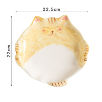 Nouvelles assiettes en céramique créatives en forme de chat Kawaii, assiettes à dessert irrégulières en céramique mignonnes de style dessin animé pour la maison et la restauration