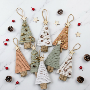 Décoration de Noël en macramé en forme d'étoile en corde de coton légère faite à la main, personnalisable pour la maison et les fêtes - Product Image 4