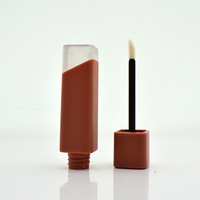 Tube de gloss à lèvres mat, contenant cosmétique en plastique pour rouge à lèvres, 5 ml, bouchon à vis, logo personnalisé, rose, brun, vente en gros