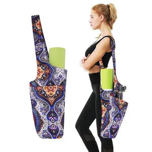 Custom Eco Friendly Recycle Yoga Mat Bag with Large Size Pocket Yoga Travel Gym Bag With Adjustable strap
