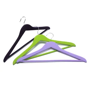 Biodegradable hangers custom hanger size marker non-slip wood hanger with rubber painting