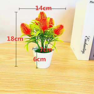 Plantes artificielles en pot Feiyue Home, mini bonsaïs décoratifs pour la maison, accessoires de mariage, 7 couleurs avec pot - Product Image 2
