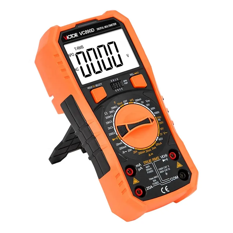 VICTOR VC890D Zählt Digital multimeter 20 Ampere AC DC Manueller Bereich Echtes RMS-Kapazitäts widerstands transistor messgerät