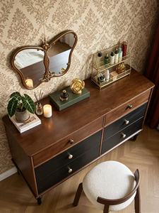 Premium 6-Drawer Two-Tone Dresser <b>Desk</b> Combo <b>Extendable</b> Vanity Set For Bedroom - Product Image 4