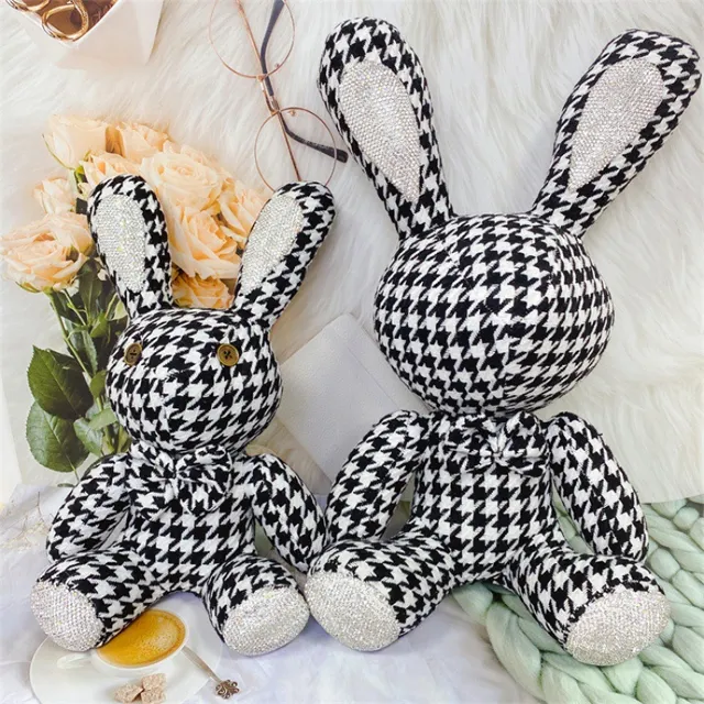 Rabbit Bunny Birthday gift Party Easter Decoration Cute Little White PU Leather Rabbit Plush Toys