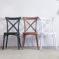 Chaise de mariage empilable en plastique à dossier croisé, vente chaude, prix de gros usine, Chine