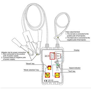 Carro Combustíveis Injector <span class=keywords><strong>Tester</strong></span> Para Testes Vazamento Burnt-out Problemas Combustível Sistema Scan Tool 4 Modo De Pulso Ferramenta De Limpeza Do Carro