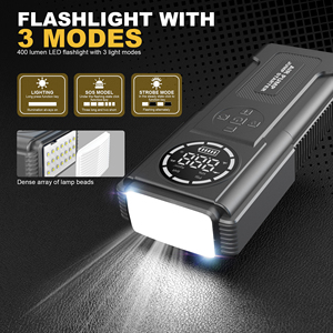 Xách tay 12V 4-in-1 4000 amp nhảy khởi động dẫn ánh sáng xe máy nén khí lốp Inflator ngân hàng điện đèn pin cho xe tải xe khởi động - Product Image 5