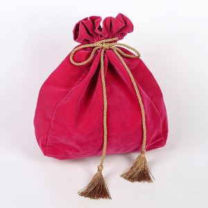 Suede <b>Mini</b> Pouch for Jewelry Silk Velvet Wedding Gift Tassel Drawstring Dust Bag - Product Image 2