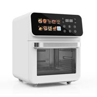 Friteuse à air électrique carrée moderne au design élégant 5L compacte sans huile, contrôle tactile multicolore, petite pour la maison