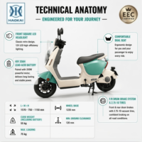 Scooter électrique facile à manier, 48V 350W, léger, compact, conduite urbaine et périurbaine fluide, cyclomoteur électrique pour adultes