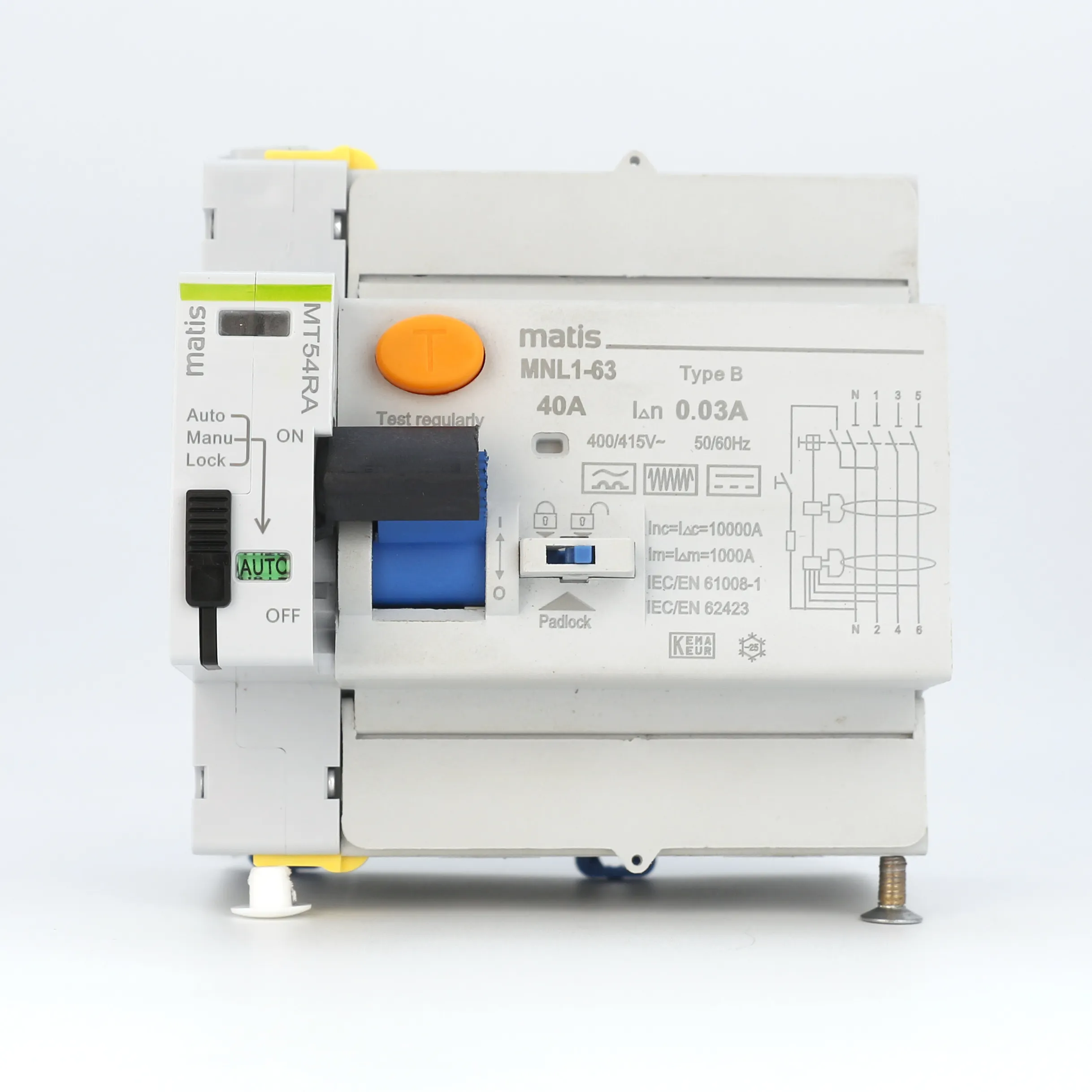 MT54RA Электрический срок службы 10000 раз, пластиковый материал, автоматическое устройство дистанционного управления, с type B rccb